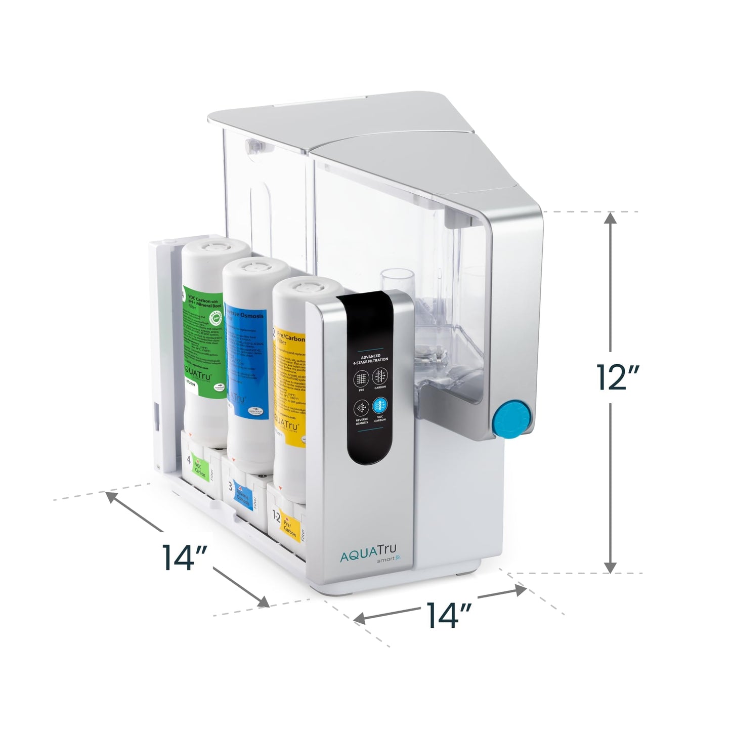 AquaTru Classic Countertop Water Purifier | Certified 4-Stage Reverse Osmosis System Removes 84 Contaminants Including Forever Chemicals, Lead, Fluoride & Microplastics | No Plumbing Required