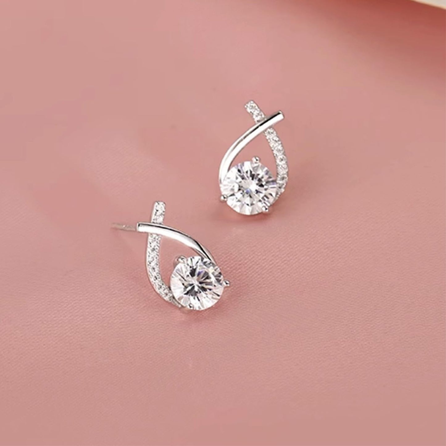 GLMOCM Hoop Earrings: Lymphatic Drainage Earrings with Germanium, Copper, Zircon Stones - Modern Hoops for Women