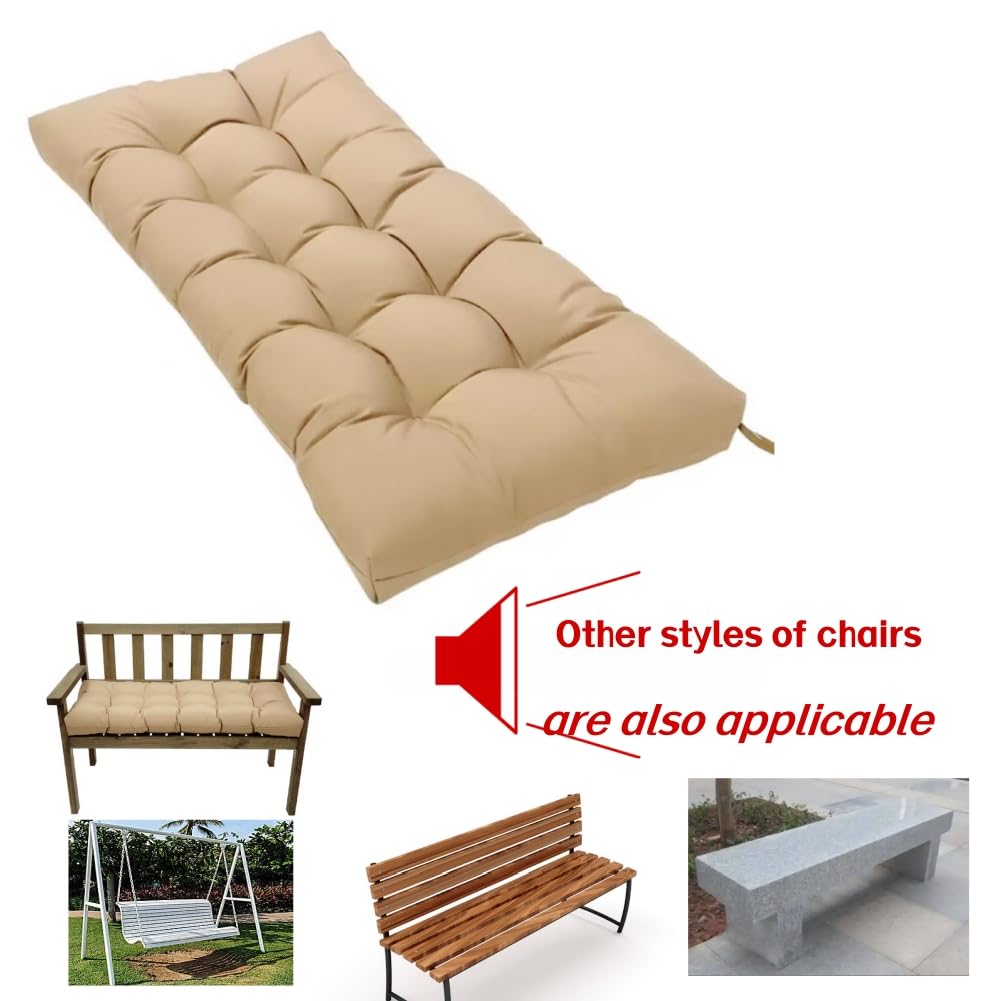 psmacra Waterproof Bench Cushions for Outdoor/Indoor Furniture,Tufted Patio Bench Seat Cushion, Swing Seat Cushion,Garden Loveseat Cushions,Waterproof Cushions for Lounger Garden (Green, 39.3x19.7in)