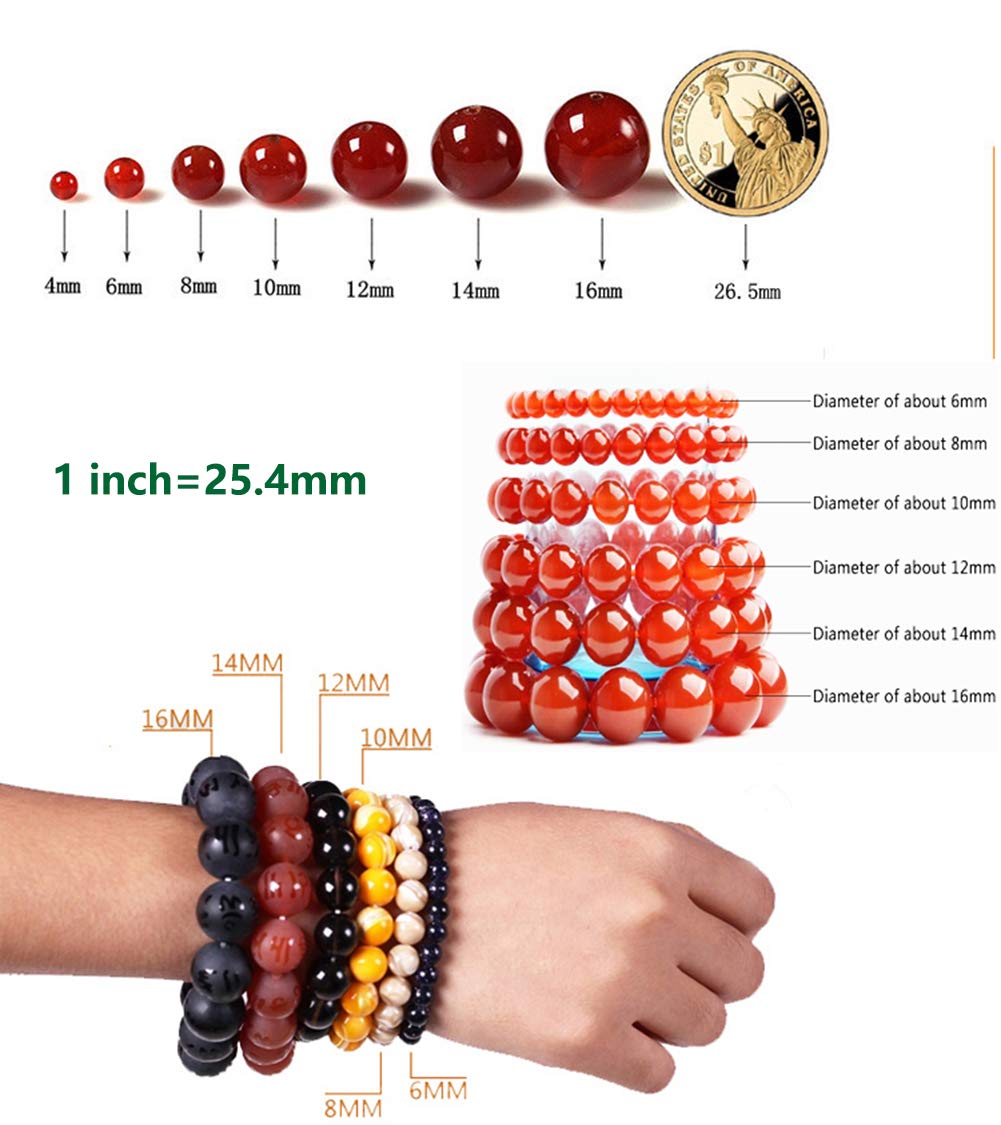 Cmidy 7 Chakra Natural Stone Beads 100pcs 10mm Round Genuine Real Stone Beading Loose Gemstone Mixed DIY Smooth Beads for Bracelet Necklace Earrings Jewelry Making