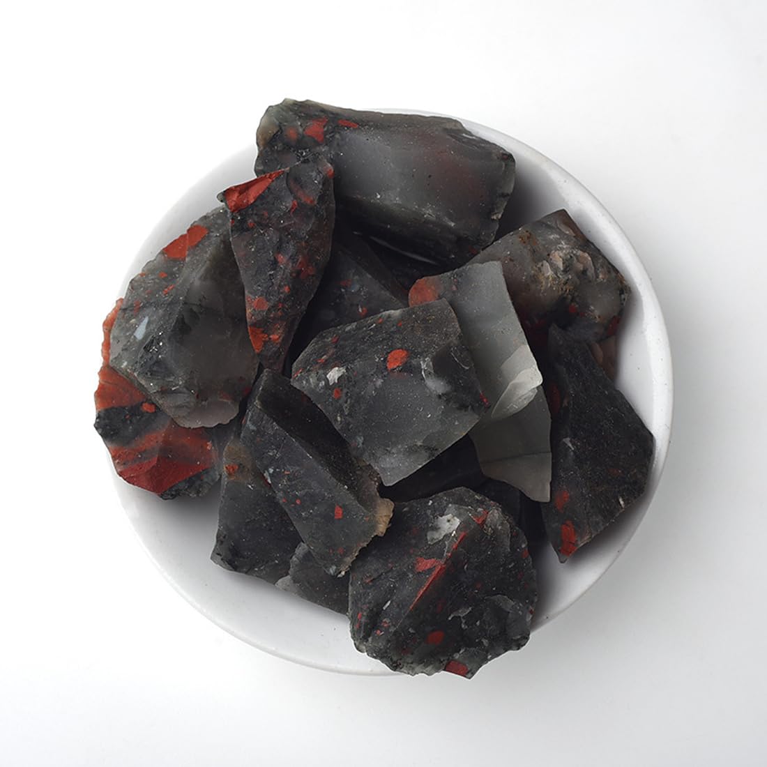 Erliway 1.25-2" African Bloodstone Raw Crystals, Natural Rough African Bloodstone Stone, Healing Raw Stones for Fountain Rock, Home Decor Meditation Energy Balancing Wire Wrapping Wicca & Reiki