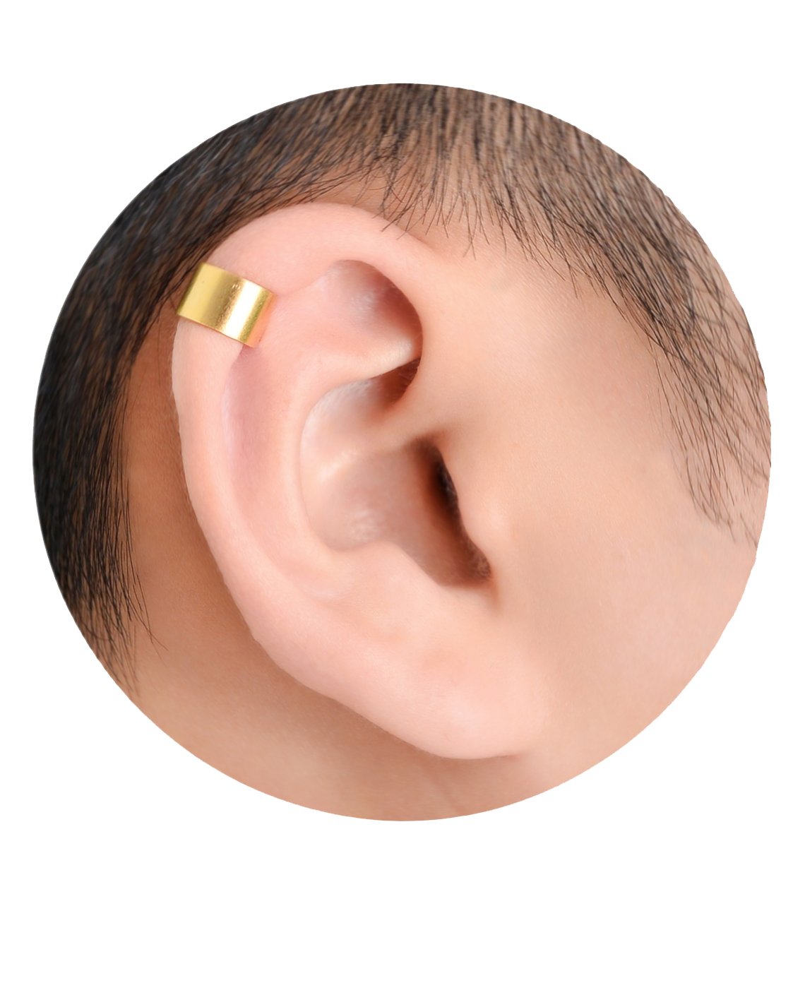 Tornito 4-10 Pairs Stainless Steel Ear Cuff Helix Cartilage Clip On Wrap Earrings Fake Nose Ring Non-Piercing Adjustable (B3:4 Pairs, Silver&Gold Tone)