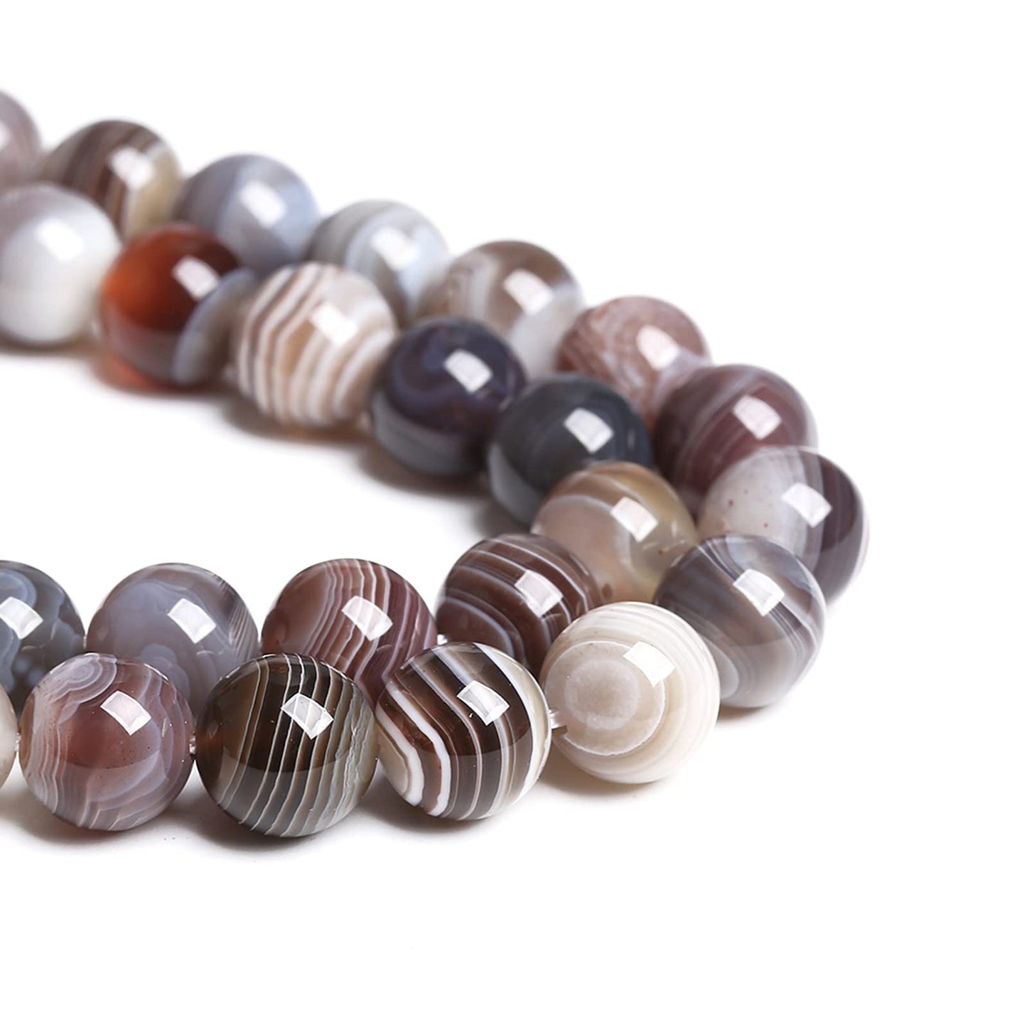 8MM 46PCS Natural Gemstone Stone Botswana Sardonyx Agate Beads for Jewelry Making DIY Bracelet