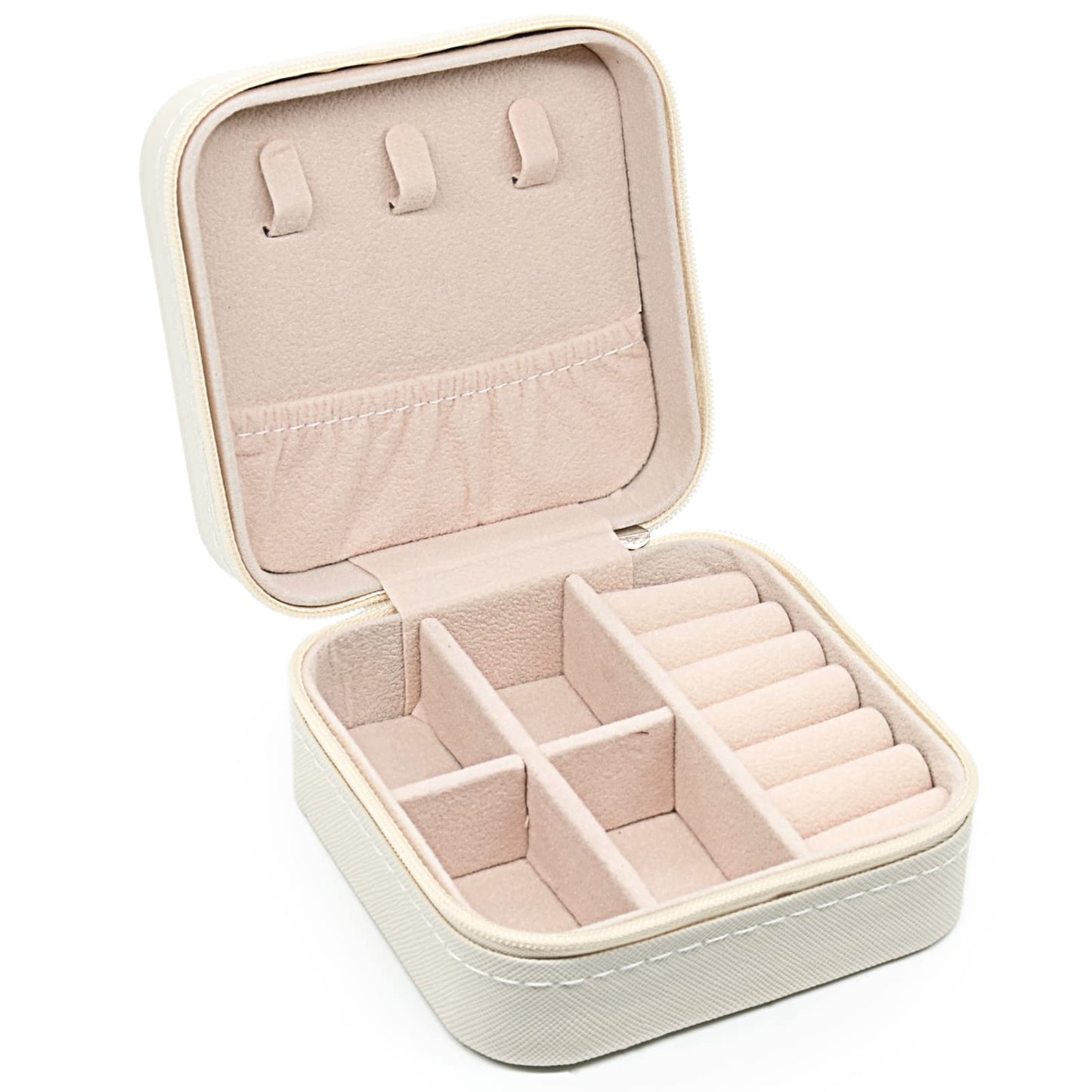 KEINE MARKE Small Jewelry Box, Travel Portable Jewelry Case for Ring, Pendant, Earring, Necklace, Bracelet Organizer Storage Holder Boxes (white*4).