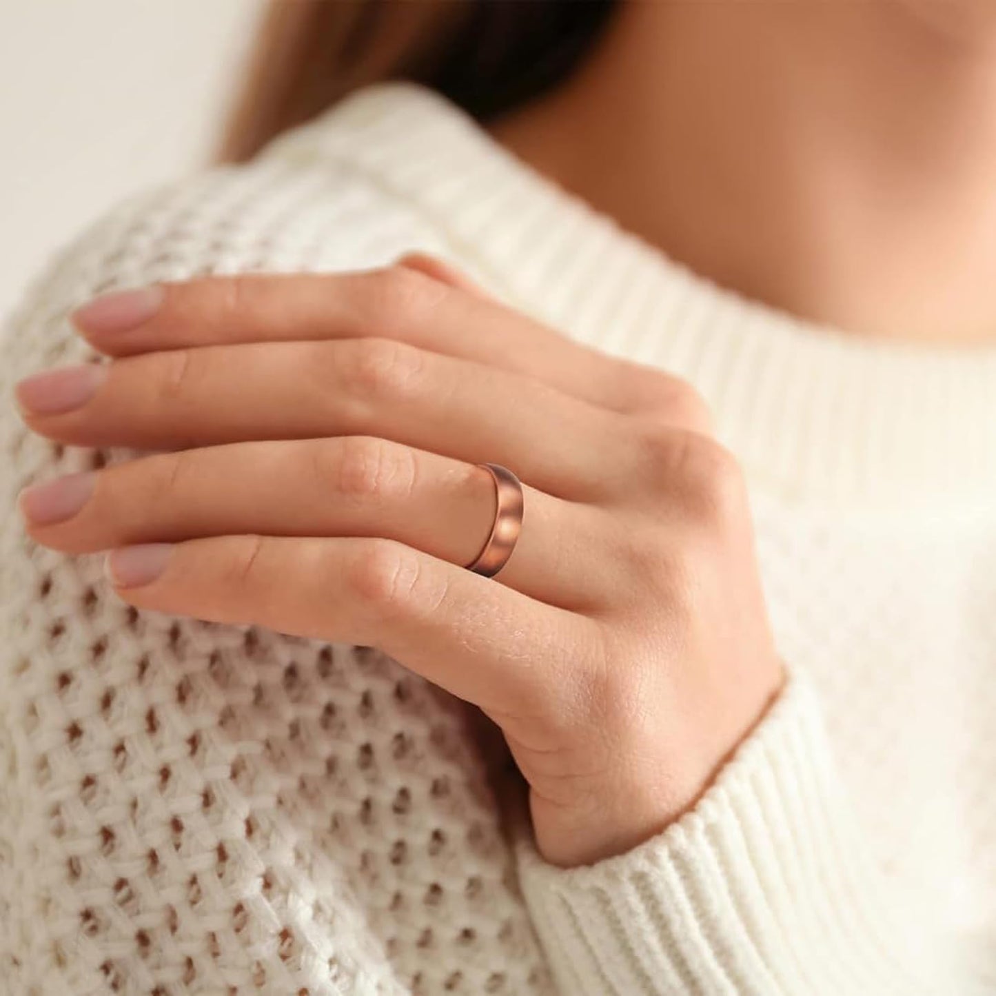 LIU JUN Rings for Women, Magtherapy Lymphatic Drainage Titanium Ion Rings Lymph Nodes Acupuncture Therapy Open Olux Ring For Women Men Health Jewelry Gifts(2magnts-gold+silver)