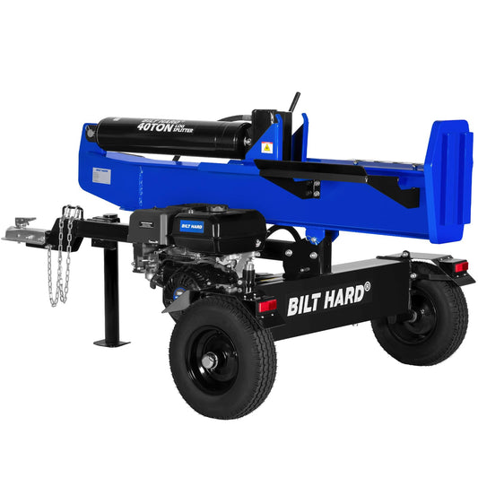 BILT HARD 40-Ton Gas Powered Log Splitter, Horizontal/Vertical Full Beam Wood Splitter with Auto Return, 4-Cycle 389cc OHV Engine, 2 Stage Gear Pump, Gas Firewood Splitting Wood Machine
