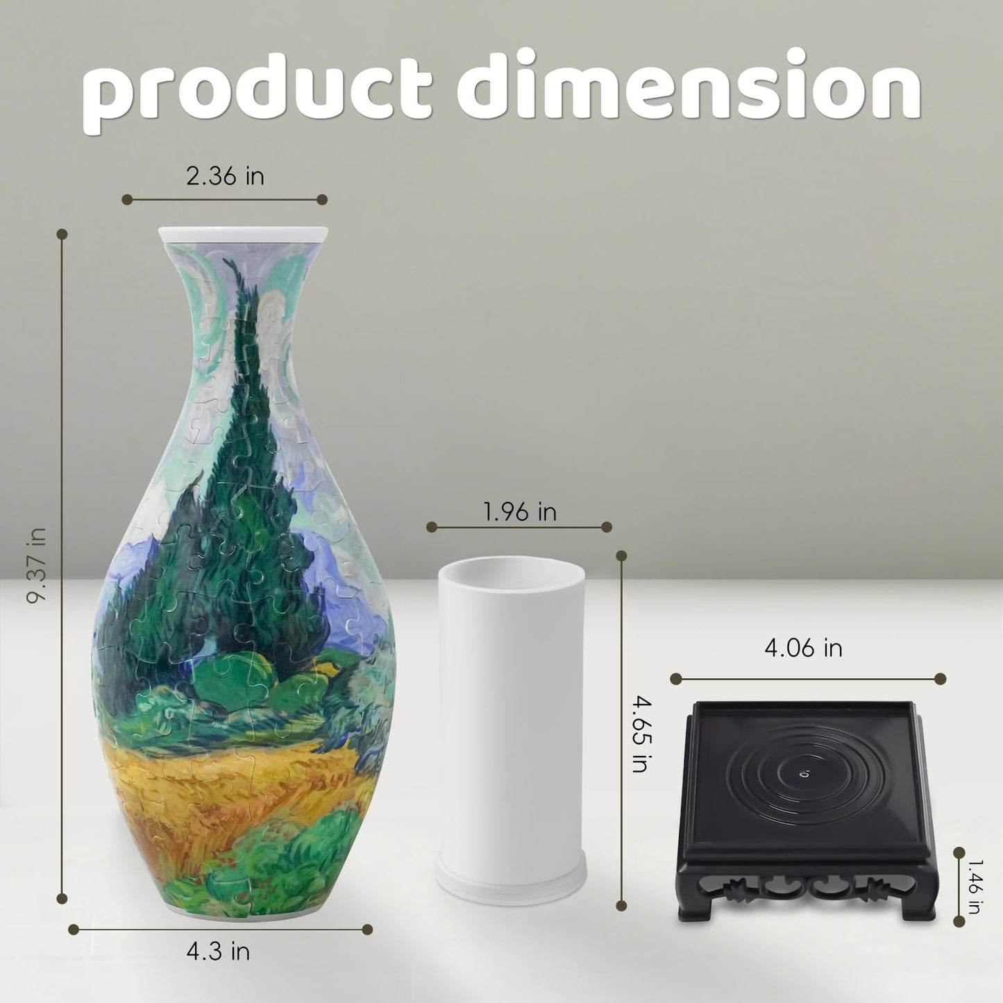 3D Puzzles Vase for Adults with LED Light, 160 Pcs Unique Plastic Flower Vase Puzzle,Crafts for Adults,DIY House Warming Gifts for Flower Arrangements and Home Decor (Wheat Field)