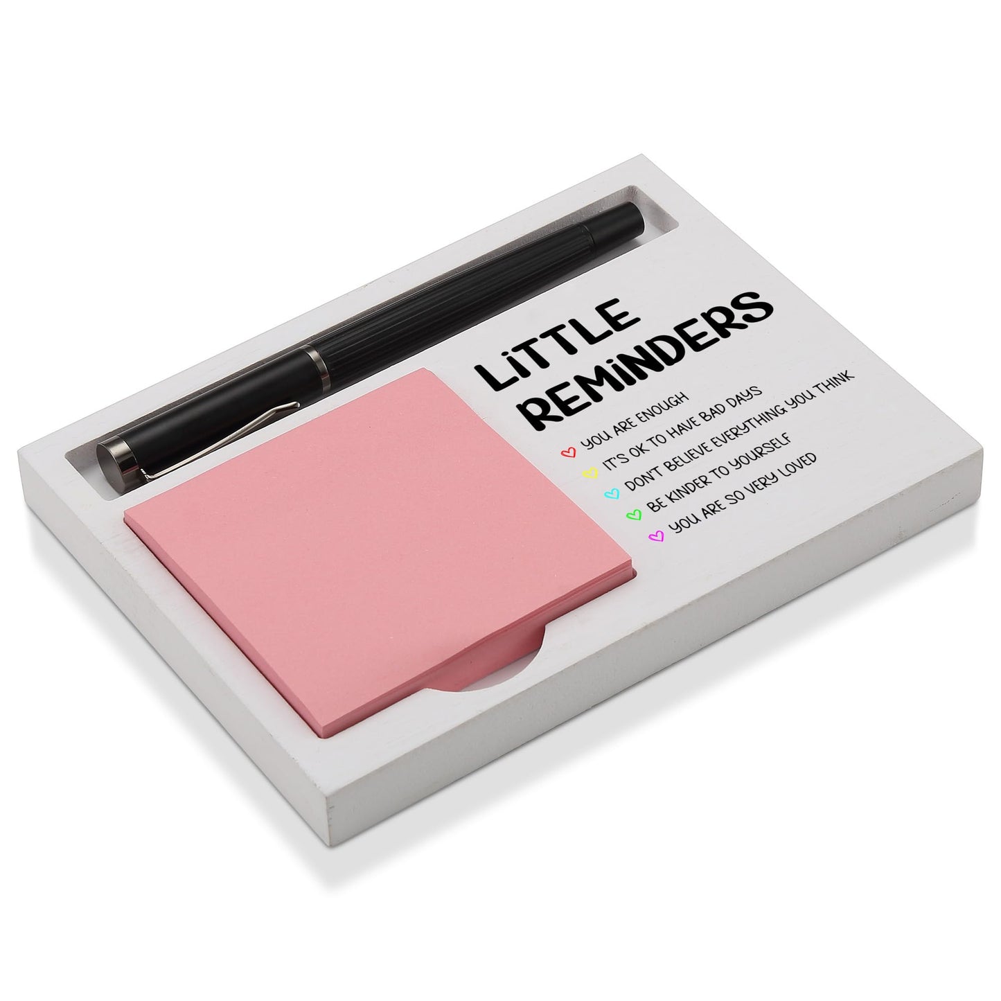 Little Reminders Sticky Note Holder for Desk, Inspirational Office Organizer Gift for Women Men Friends, Thoughtful Motivational Present for Birthday, Graduation, Coworker Appreciation, NPB606