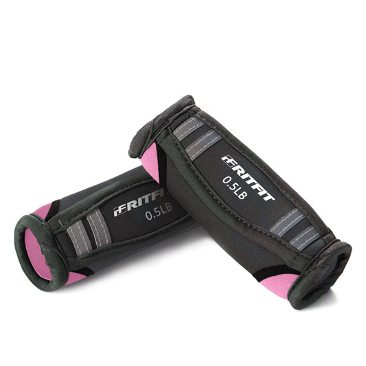 RitFit Soft Hand Weights Set - 0.5/0.75/1/1.5/2 LBS (1 Pair) Walking Dumbbell for Women & Men with Reflective Straps - Jogging, Running, Physical Therapy, Aerobics - Pink Orange Blue Grey Black