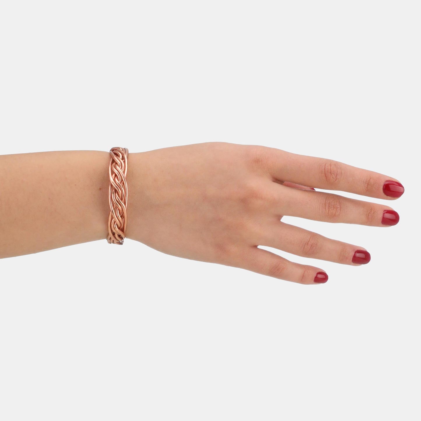 tunarts Handmade Elegant Copper Bracelet for Women and Men-Pure Copper Bracelet for Pain Relief-Adjustable,Thickest,Twisted Copper Wire Bracelet (red intricate)