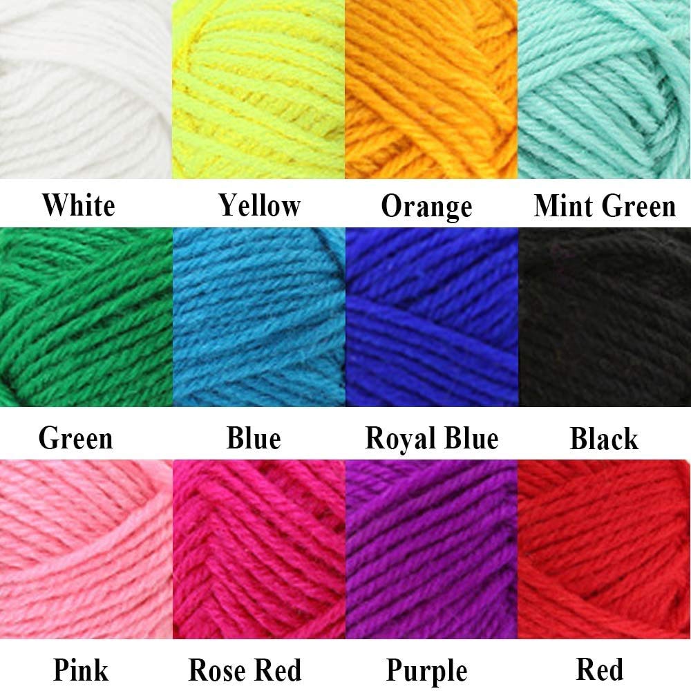 Pompom Maker Kit, Knitting Loom Fluff Ball Weaver Needle Craft DIY Knitting Crochet Tool Kit,4PS Pompom Maker+10PS Knitting Stitch Markers+10PS Plastic Needles+12PS Acrylic Yarn+1PS Scissors(37b)