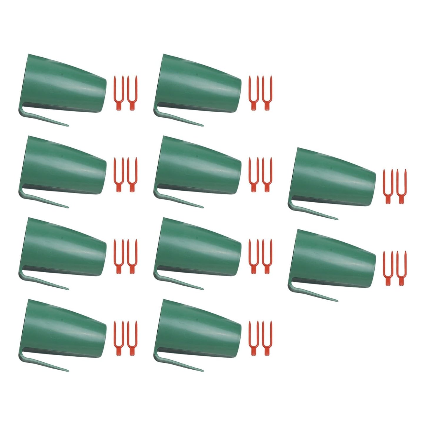 Strawberry Rooting Cup Kit with 20 Forks for Plant Propagation, Hanging Transplant Grow Station for Garden Greenhouse Balcony, 10 Cups Green