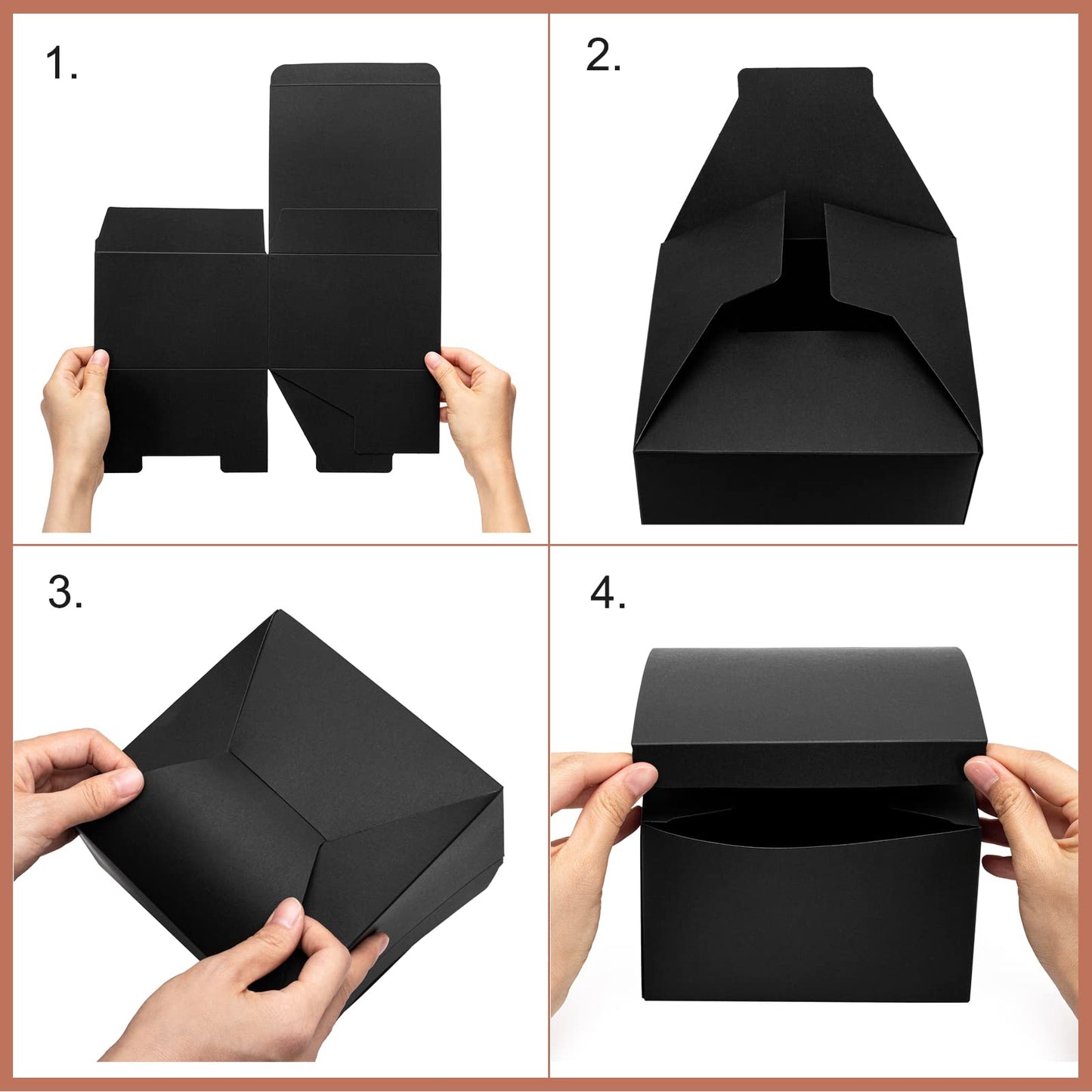 Mcfleet Black Gift Boxes with Lids 4x4x4 Inches 25 Pack Groomsmen Proposal Cardboard Craft Gift Box for Christmas, Wedding, Graduation, Holiday, Birthday Presents Packaging