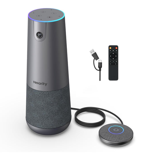 NEARITY 120 Max 4K Video Conference Camera with Microphone and Speaker, 8MP CMOS Video Conferencing System, 5X Zoom, Auto Framing, 4 Noise Cancelling Mics, 42ft Voice Pick Up for PC/Laptop/Smartboard