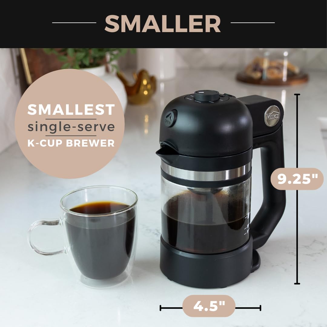 Vinci Breakfast Beverage Bundle: Hands-Free Electric Citrus Juicer & Micro Cafe K-Cup Brewer – Automatic Orange Squeezer Machine Plus Compact Single Serve Coffee Maker perfect for Coffee & Juice