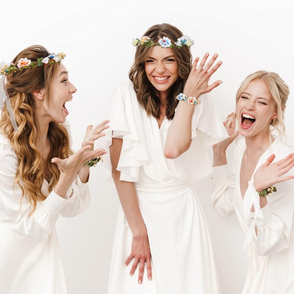 INFUNLY 261pcs/Set DIY Flower Crowns Making Kit Handmade Floral Crown Garland Kit Make Your Own Flower Wreath Bridal Shower Wreaths Gift for Women Wedding Home Decor