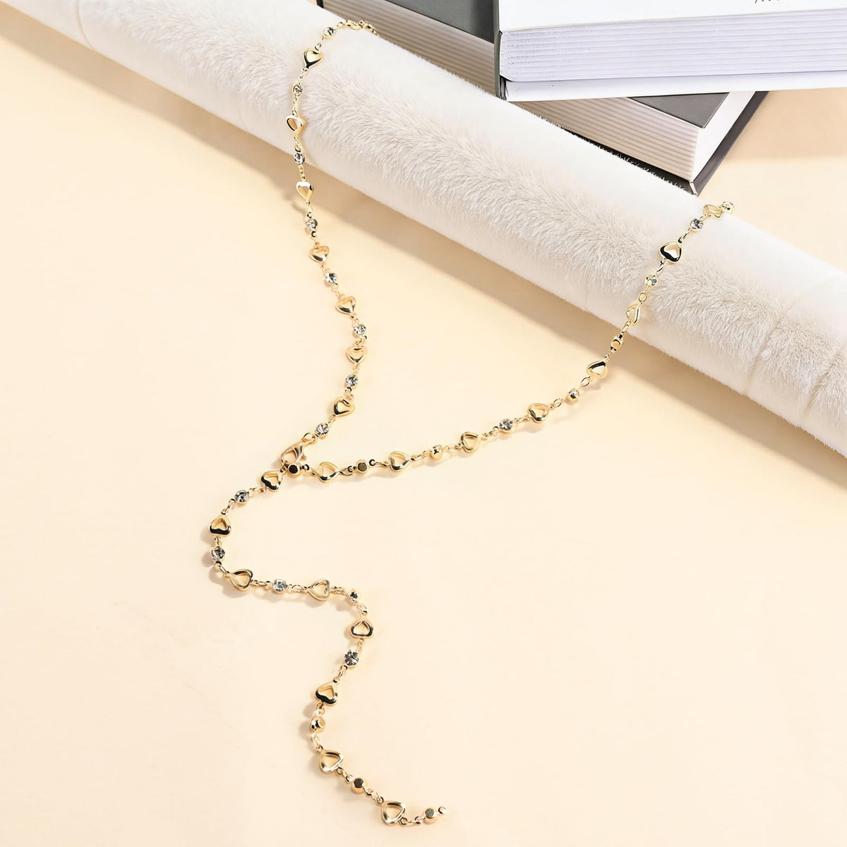 ENGCKSHI Necklace for Women, Dainty Long 14K Gold Y-Shaped Necklace Jewelry Trendy Beaded Layered Chain Drop Necklaces Jewelry Women Gifts