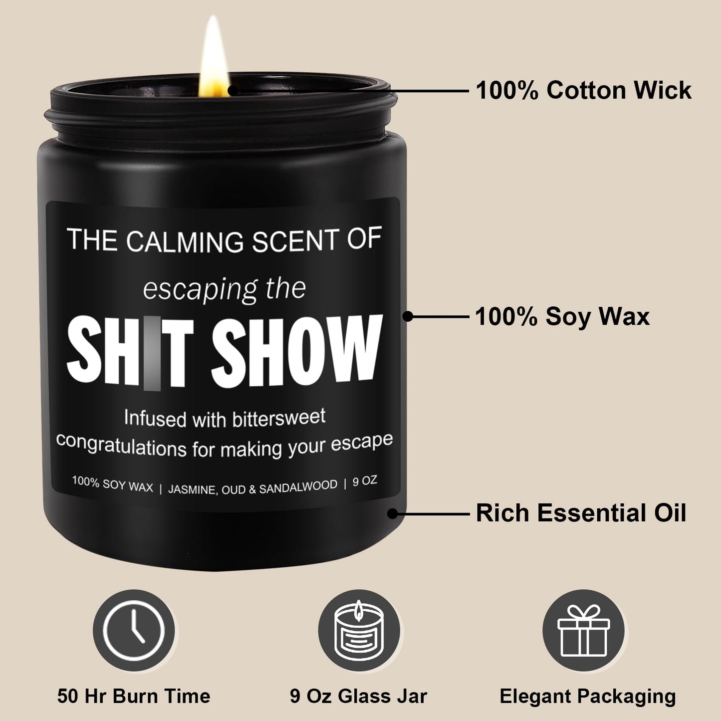 Younift Sarcastic Candles, Going Away, Goodbye, Farewell Gifts for Coworkers - Retirement, Coworker Leaving Gifts for Women, Men - Leaving Job, Moving Away Presents for Friends, Boss, Work Bestie
