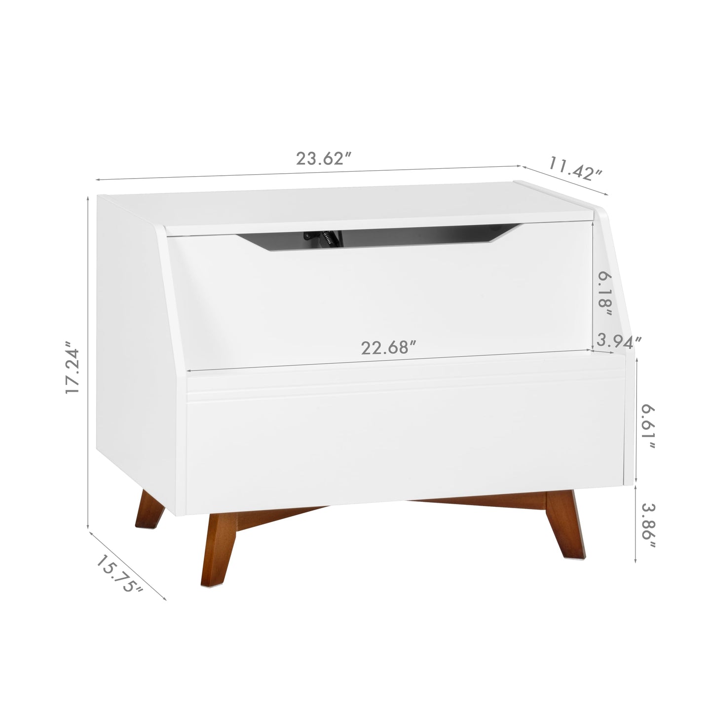 UTEX Kids Toy Box, Wooden Toy Chest, Kids Storage Organizer Bench with Front Book Storage Area for Boys and Girls, Children's Furniture, White