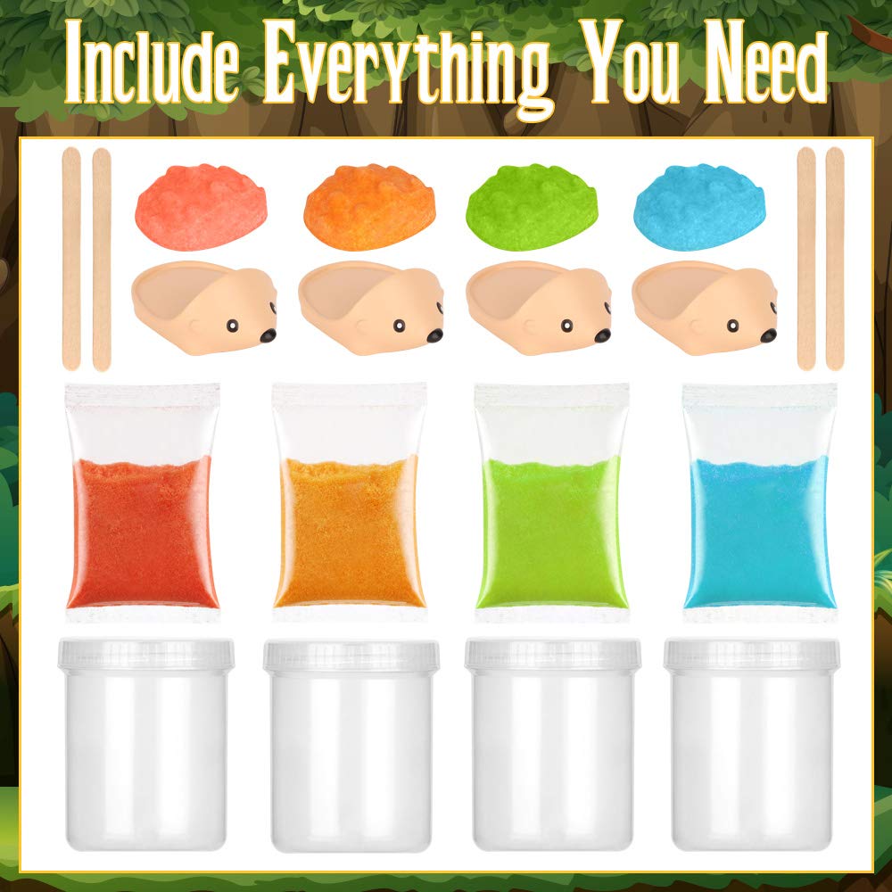 Crystal Growing Kit for Kids - 4 Vibrant Hedgehogs Fast Growing in 24H - STEM Science Kits for Kids Age 6-8 & 8-12, Educational DIY Learning Toys, Birthday Gifts for Boys & Girls Age 7, 8, 9, 10+
