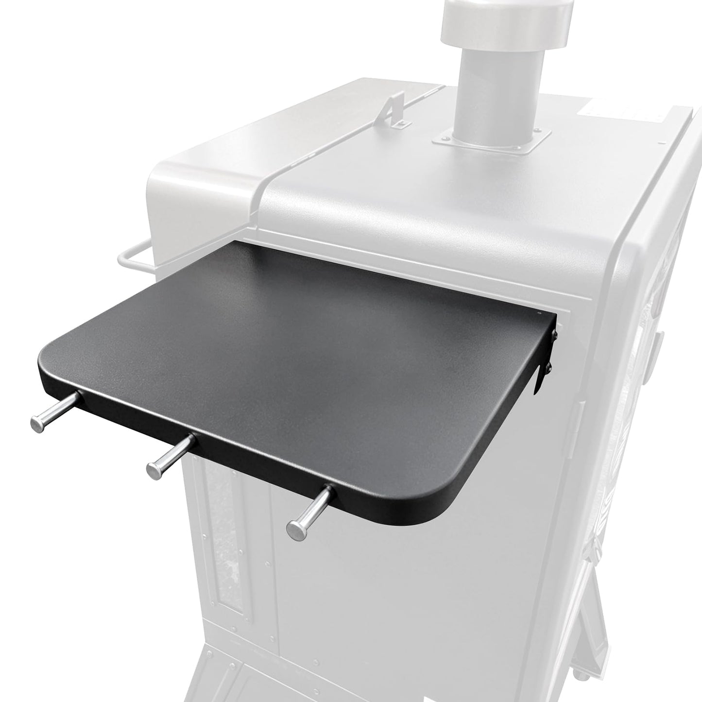 Folding Side Shelf for Pit Boss PBV4NX Vertical Pellet Smoker, for Pit Boss 4 Series Smoker Accessories, 12.8"x11" Grill Prep Table with 3 Hooks, Space-Saving Smoker Shelf