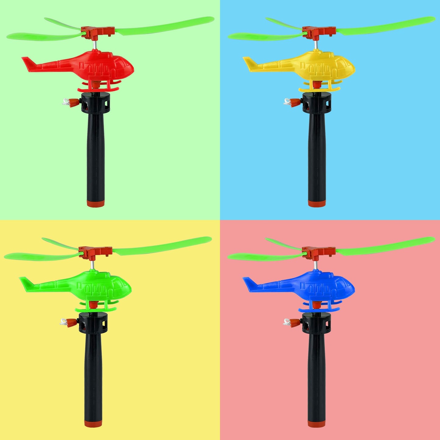 XIPEGPA 20PCS Colorful Helicopter Airplane Flying Helicopter with Airplane Launcher for Party Favors Birthdays Christmas Easter Classroom Rewards and Birthday Party Gifts