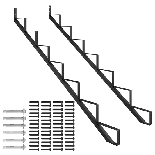CCBOYSHARDWARE Steel Stair Stringer 7 Step, Metal Stair Riser with Pre-drilled Holes for 58in Deck Height, Heavy Duty Outdoor Steps, Max Load 500lbs,2 Pcs