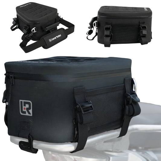 Lone Rider Motorcycle Tail Pack 8L - Waterproof Motorbike Tailpack Dry Bag with MOLLE Top, Cam Buckle and Loop Webbing Mounts - Fits Most Seats, Rear Racks, Panniers and Saddlebags