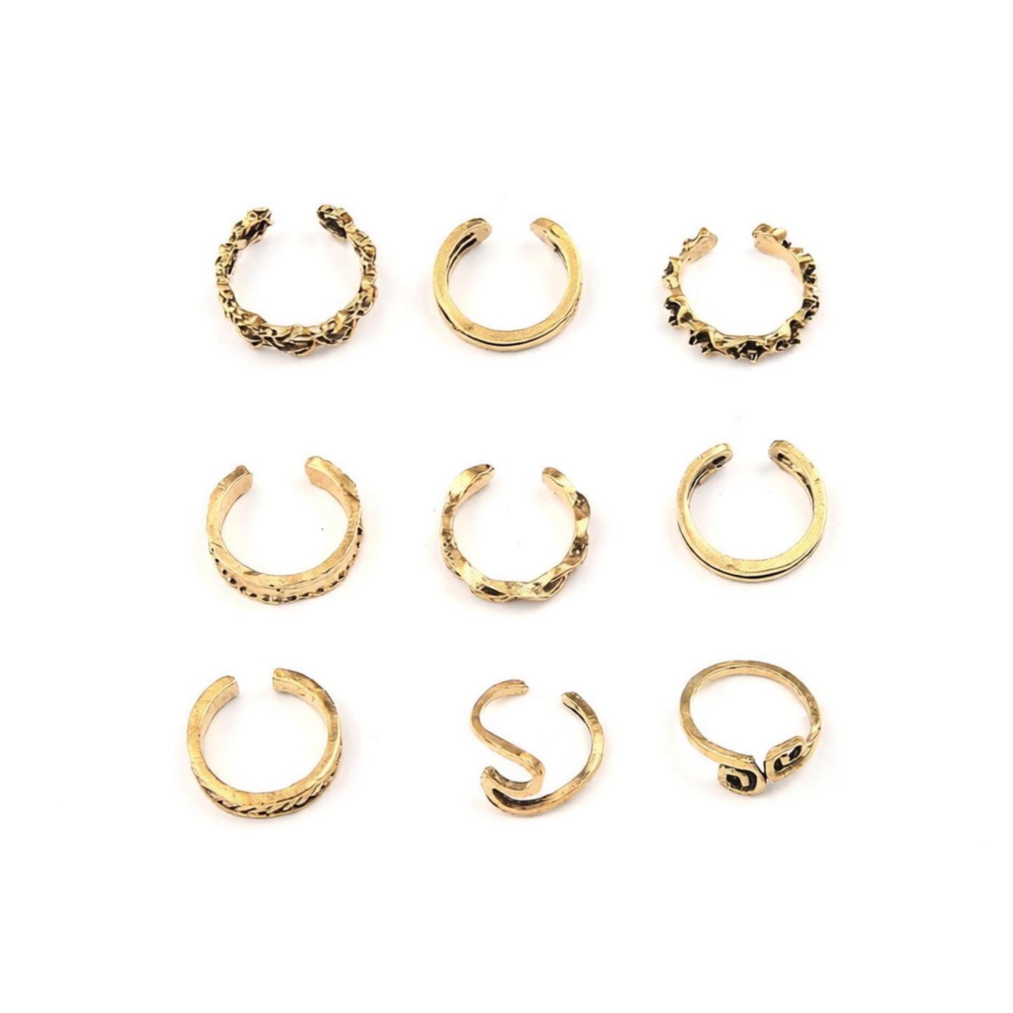 Vivian&CD 14k Gold Toe Rings Set for Women, Open Band Adjustable Non Tarnish Toe Ring, Beach Foot Jewelry for Summer, Stylish and Dainty Toe Rings (Gold2)