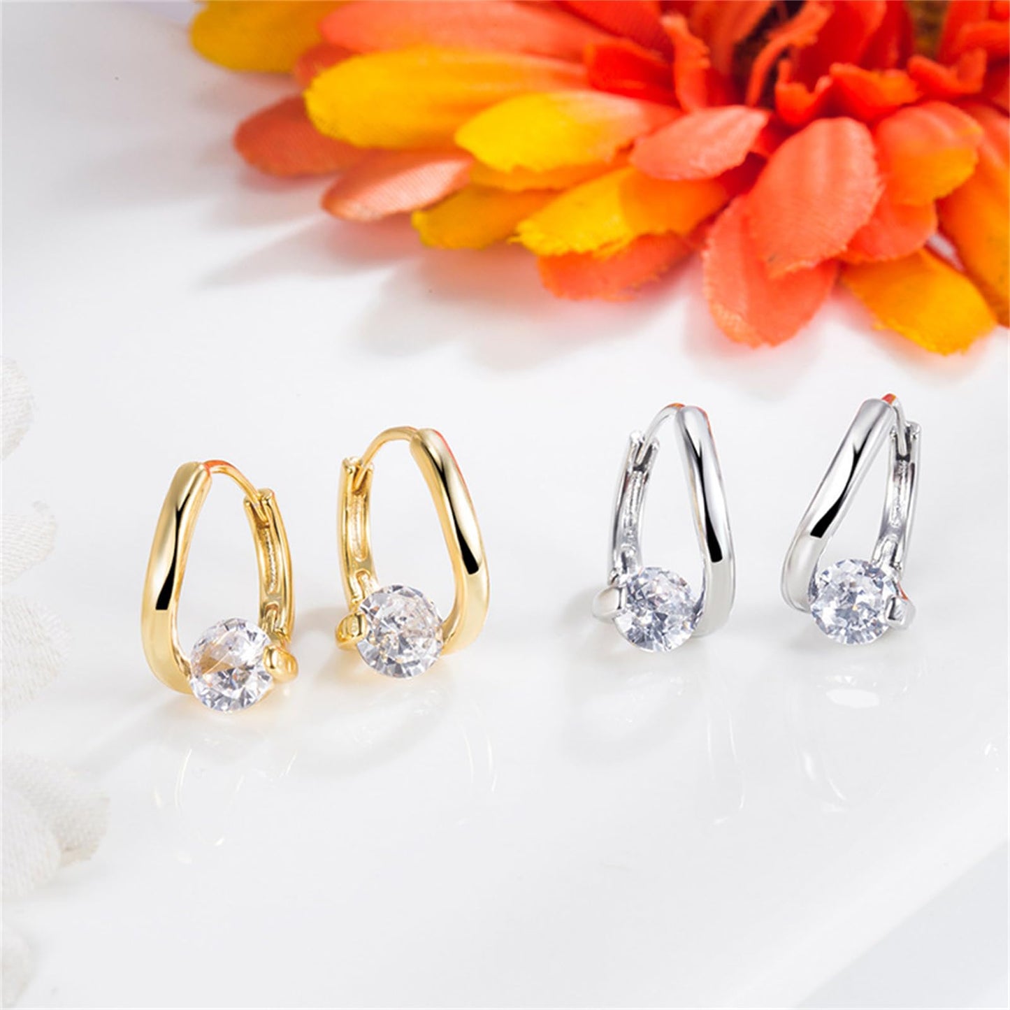 Lymphvity Germanium Crystal Ball Hoop Earrings Gold Silver Plated Unique Colorful Ball Sparkle Rhinestone CZ Lucky Round Circle Dangle Hoop Earrings for Women Minimalist Lymphatic Drainage Jewelry Gifts (Gold+silver)