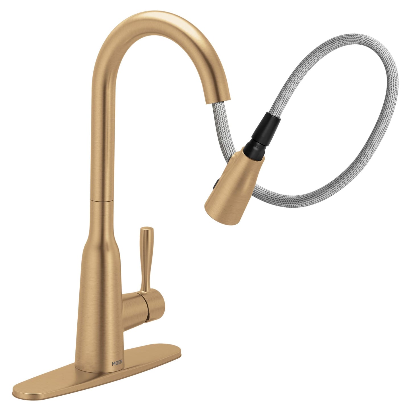 Moen Orivesi Bronzed Gold One-Handle High Arc Pulldown Kitchen Faucet with Power Boost, 87891BZG