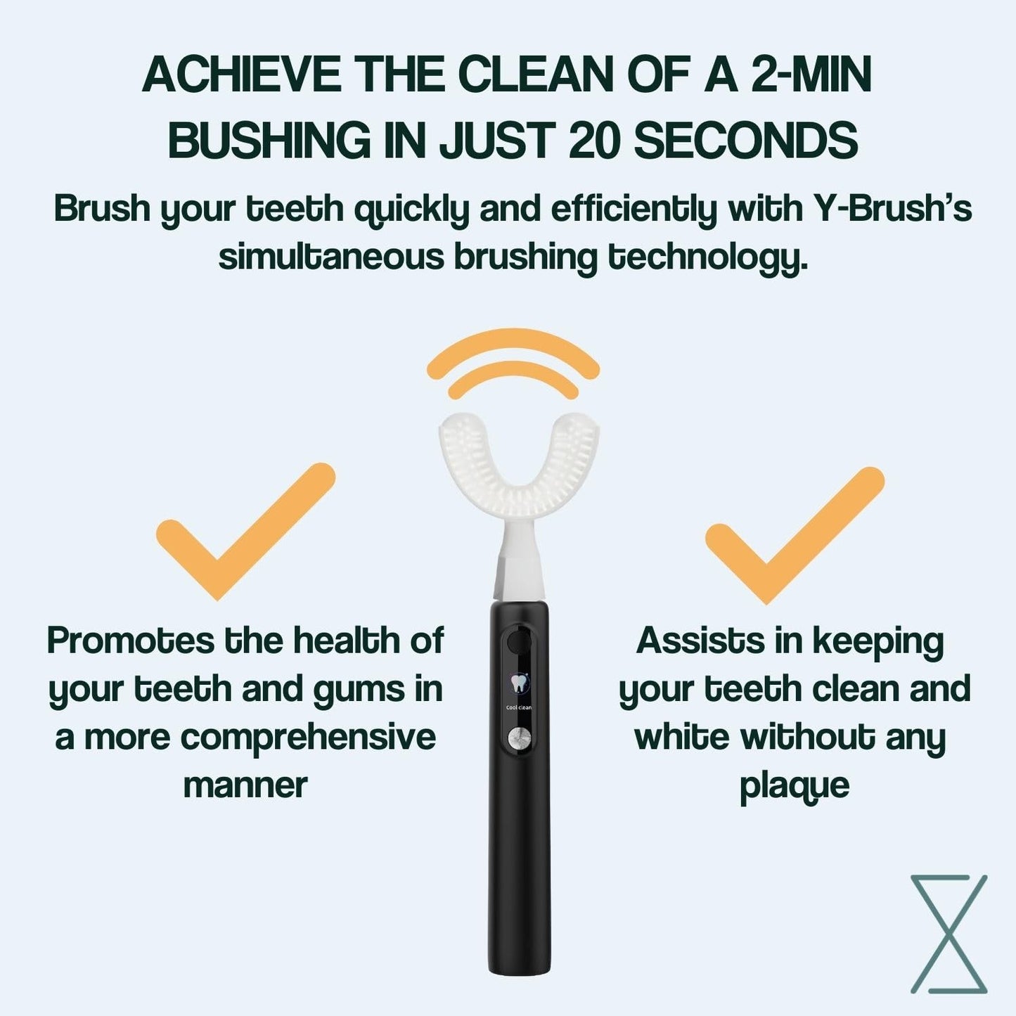 Y-Brush Ultra Premium - Sonic Toothbrush 6 Brushing Modes - 6-Month Battery with USB-C, Advanced Plaque Removal, Whitening Technology, Clinically Proven - Adult