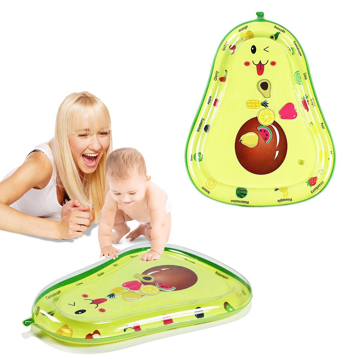 ZHUYNXIR Baby Water mat, Infant Toys, Inflatable Play Mat Water Mat Baby Toys, Fun Early Development Activity Play Center for Newborn (33 x 26 inch)