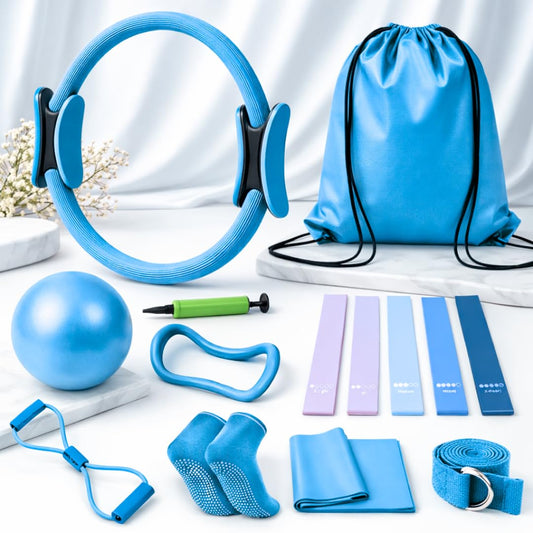Pilates Kit for Home Workouts, Pilates Equipment Ring and Ball Set with Resistance Bands, Pilates Essentials Kit for Women, Home Pilates Workout Kit, Pilates Starter Kit for Women at Gym Studio Travel