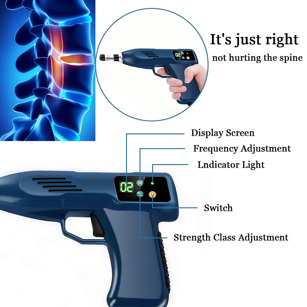 Rebrisbol Electric Chiropractic Massager 1100N, 13 Levels Force Spine Correction Massage, 10pcs Multifuction Massage Heads for Adjusting Chiropractic, Soothing Bones, Massage Acupuncture Points
