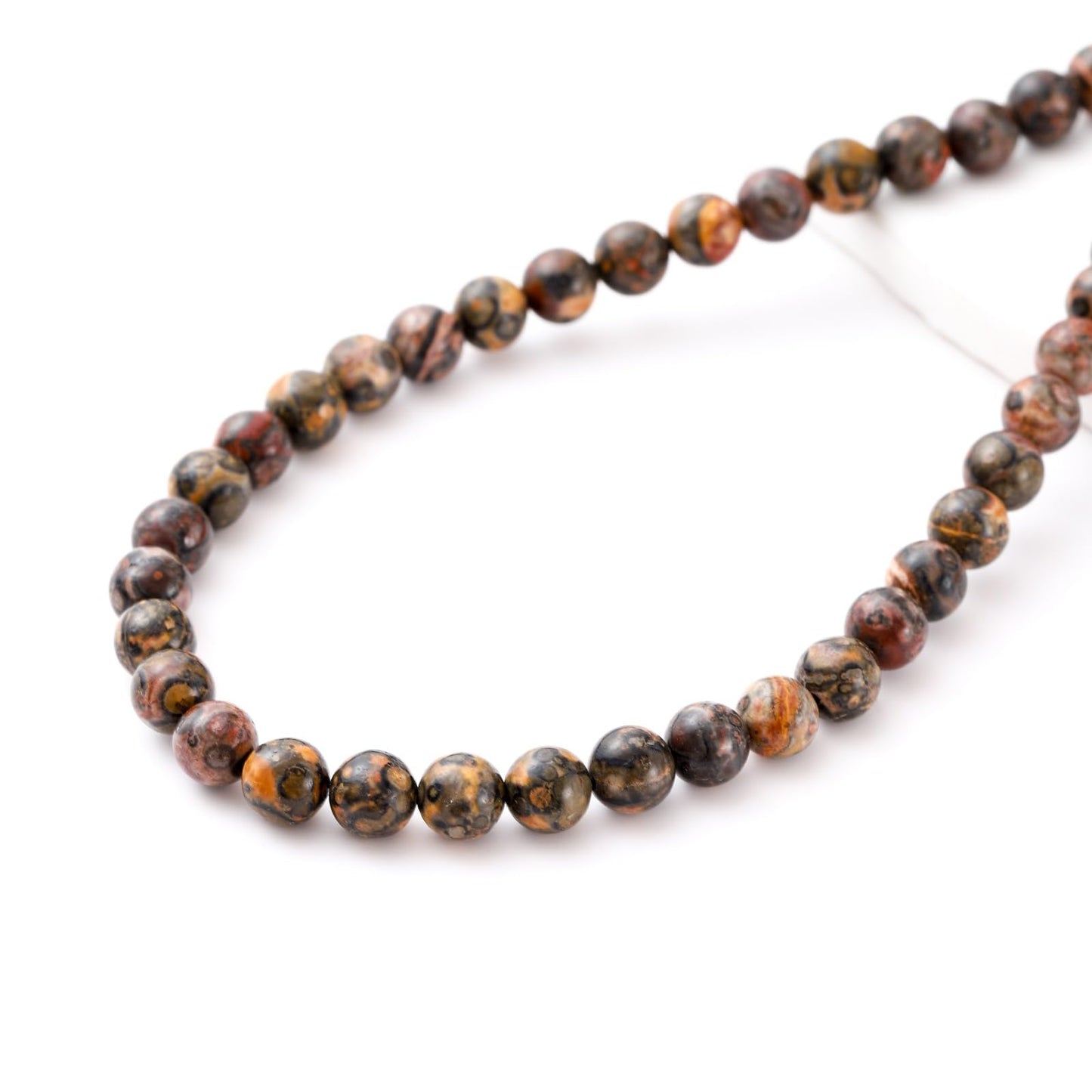 8mm 45pcs DIY Natural Leopard Skin Jasper Stone Beads Round Healing Crystal Gemstone Loose Beads for Jewelry Making Handmade Bracelet Necklace
