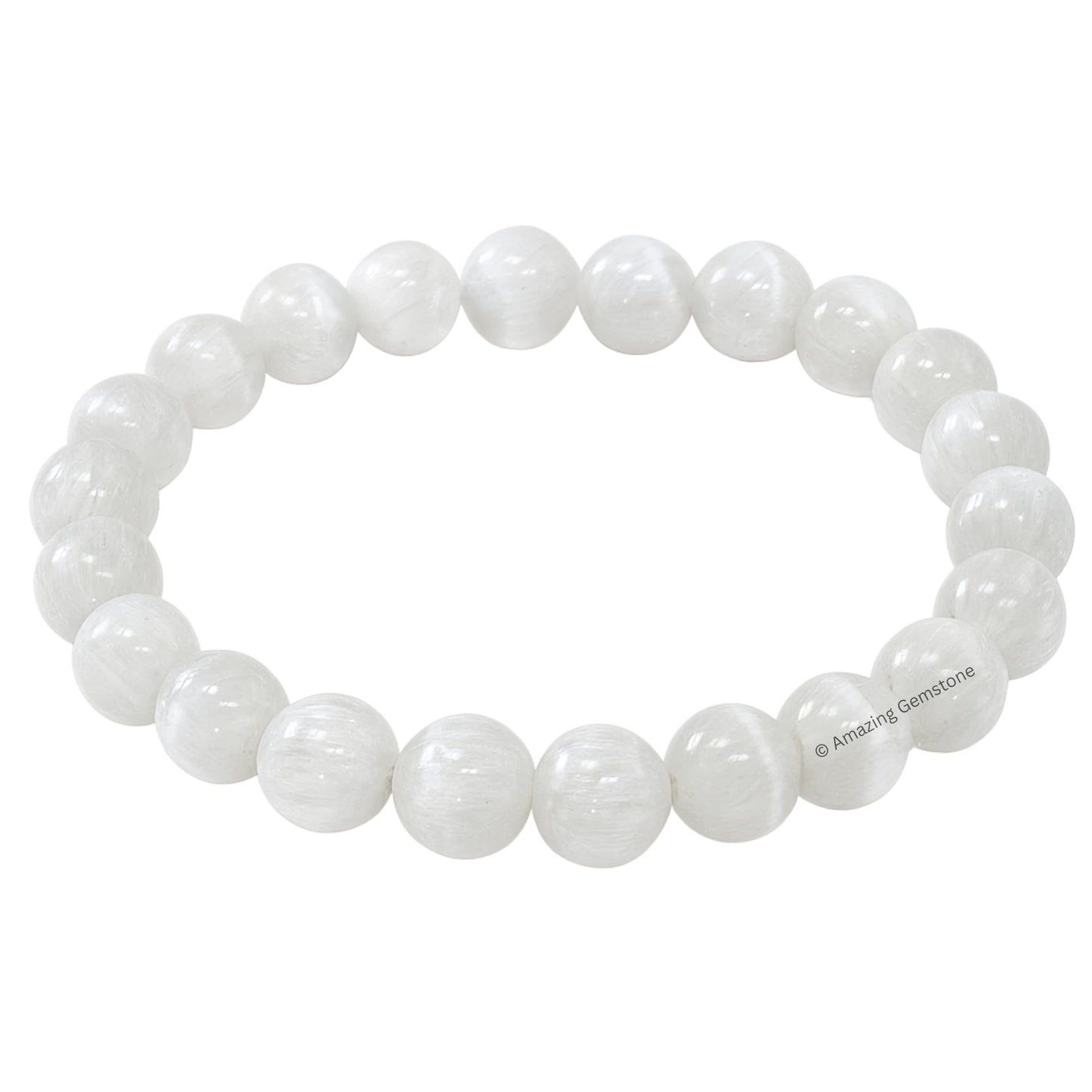 Amazing Gemstone Crystal Bracelet for Women Men's Gifts - Protection Healing Crystal Bracelet - 8mm Gemstone Beaded Stretchable Bracelet Pulseras Para Hombres Mujer Stocking Stuffers Mothers Day Gift (Selenite)