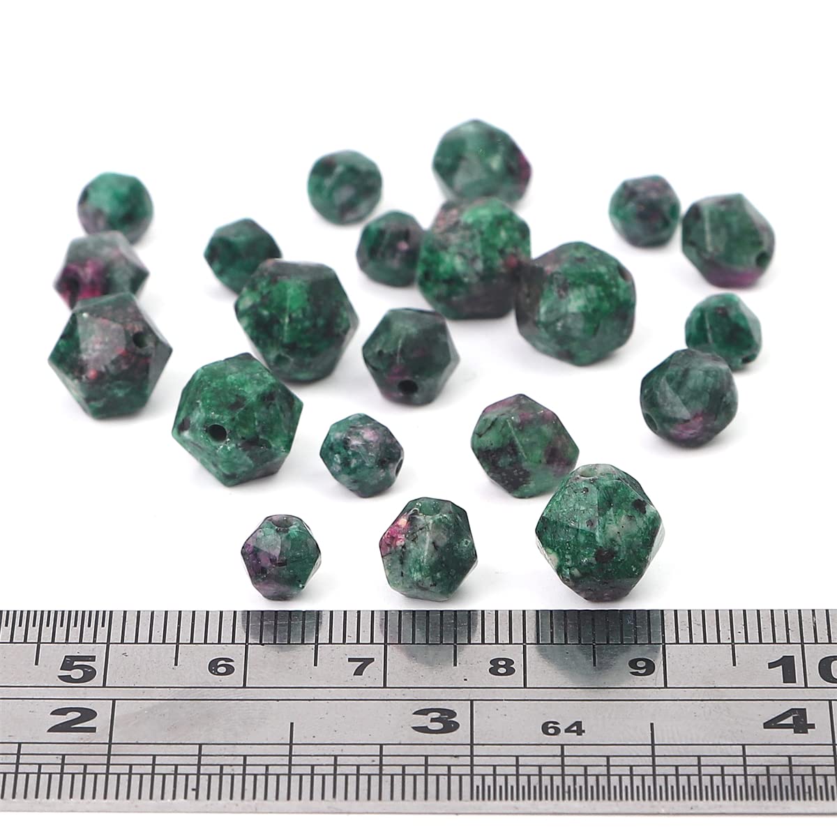 BEADIA Faceted Natural Zoisite Stone Round Beads 6mm 36cm/Strand for Jewelry Making