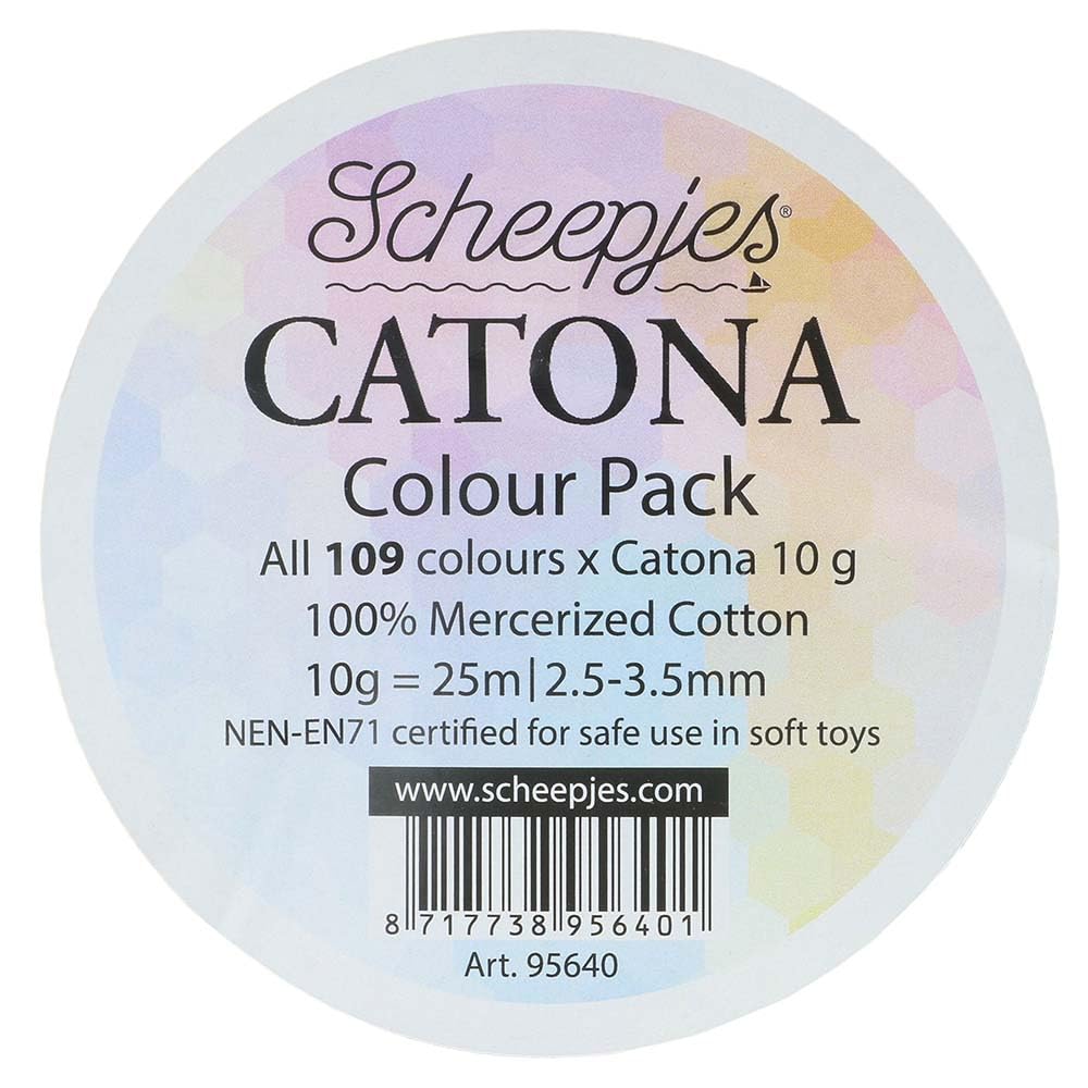 Scheepjes Catona Color Pack, 109 Mini Skeins (10 g Each) Mercerized Cotton Assortment