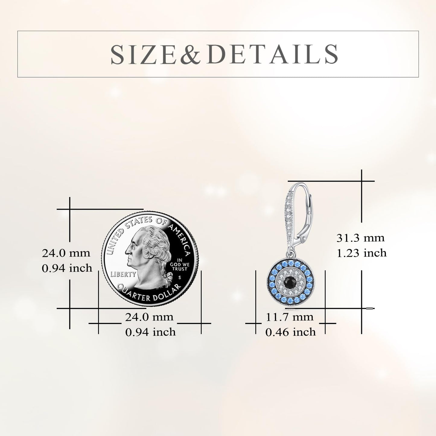 YFN Evil Eye Earrings for Women Sterling Silver Evil Eye Dangle Earrings CZ Minimalist Jewelry Gifts for Women Greek Protection Jewelry