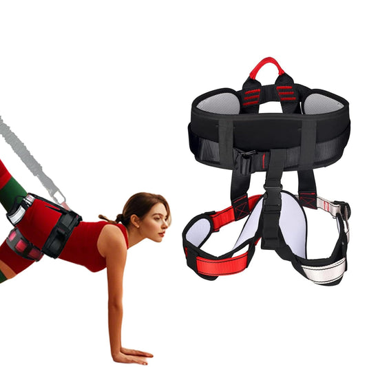 PRIORMAN Bungee Fitness Harness for Adults, Adjustable Dance Safety Belt with Size Guide & Back Support, W/CE Certificate,Heavy-Duty Jumping Equipment Harness for Workout Training (Harness Only)