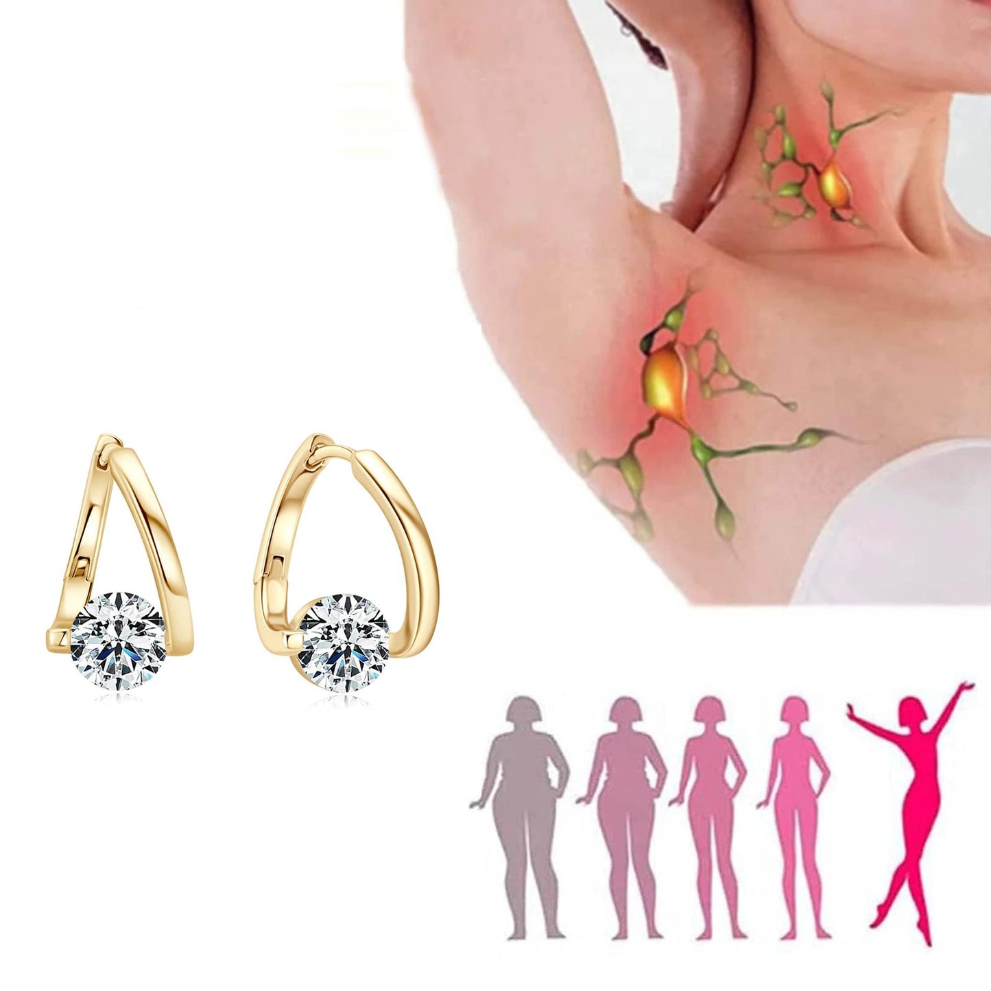 Halolux Lymphvity Germanium Earrings,Halolux Lymphatic Germanium Earrings Lymphatic Earrings Lymphatic Drainage Earrings for Women Jewelry Gift (gold+gold)