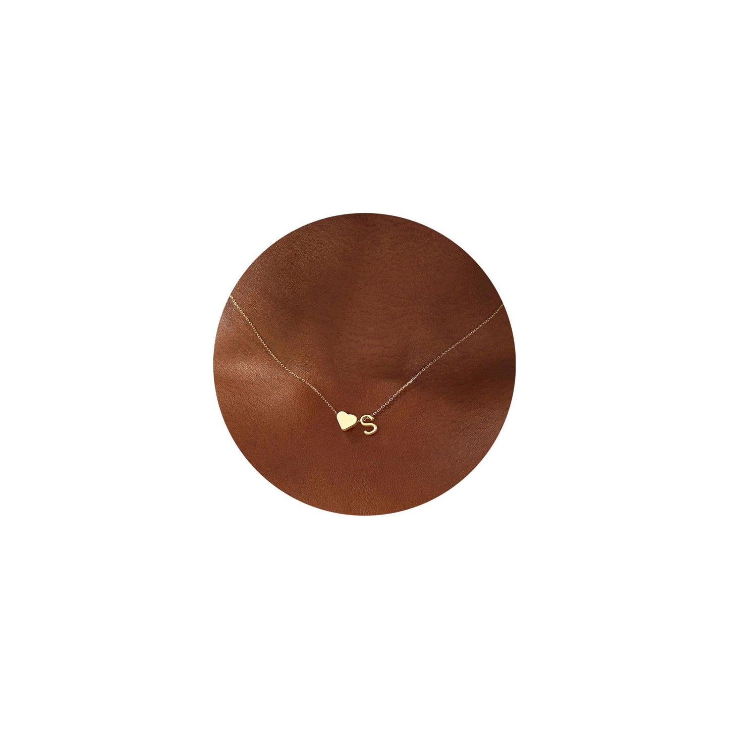 Turandoss Heart Necklaces for Women Trendy, 18K-Gold-Plated Tiny Heart Initial S Dainty Birthday Gifts Initial Necklaces for Women Jewelry