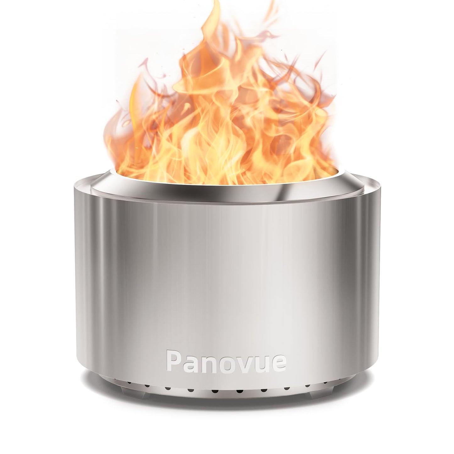 Panovue 22 Inch Smokeless Fire Pit, Stainless Steel Wood Burning Outdoor Firepit for Outside Patio, Backyard, Camping and Outdoor Gatherings,Outdoor Fire Place with Removable Ash Pan