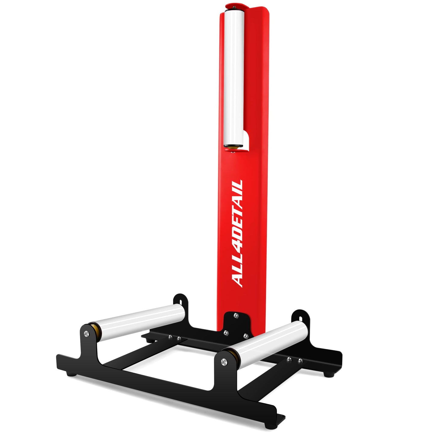 ALL4DETAIL 360° Rolling Wheel Detailing Stand, Heavy Duty Wheel Cleaning Stand for Wheel Tire Rim Cleaning Ceramic Coating, Red