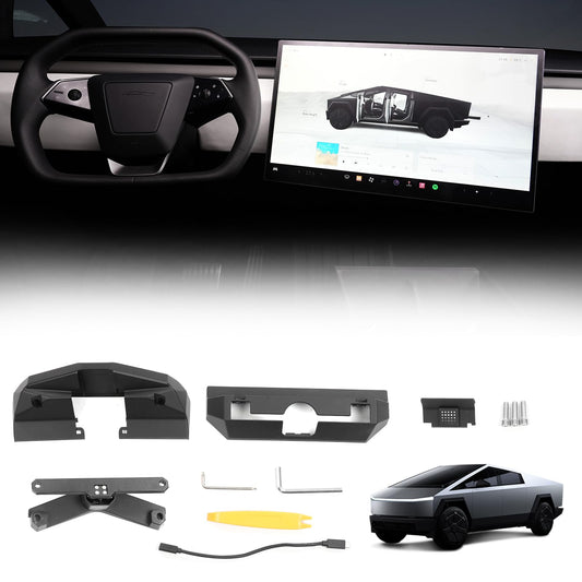 Tlyard Screen Swivel Mount for Tesla Cybertruck 2024 2025 Left/Right/Up/Down 40° Rotating Four Directions Aluminium Alloy Tesla Screen Rotating Bracket Cybertruck Accessories 2025