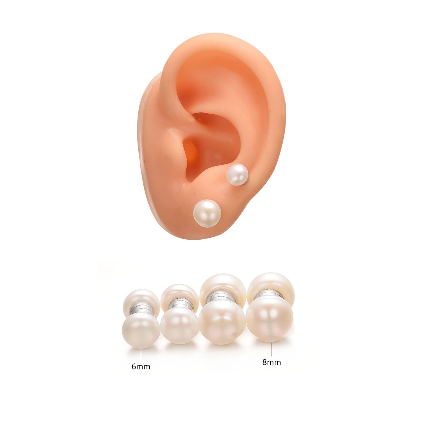 Airokiy Magnet Earrings Pearl Clip On Earrings for Women 6mm and 8mm Non Pierced Magnetic Earrings Hypoallergenic Jewelry