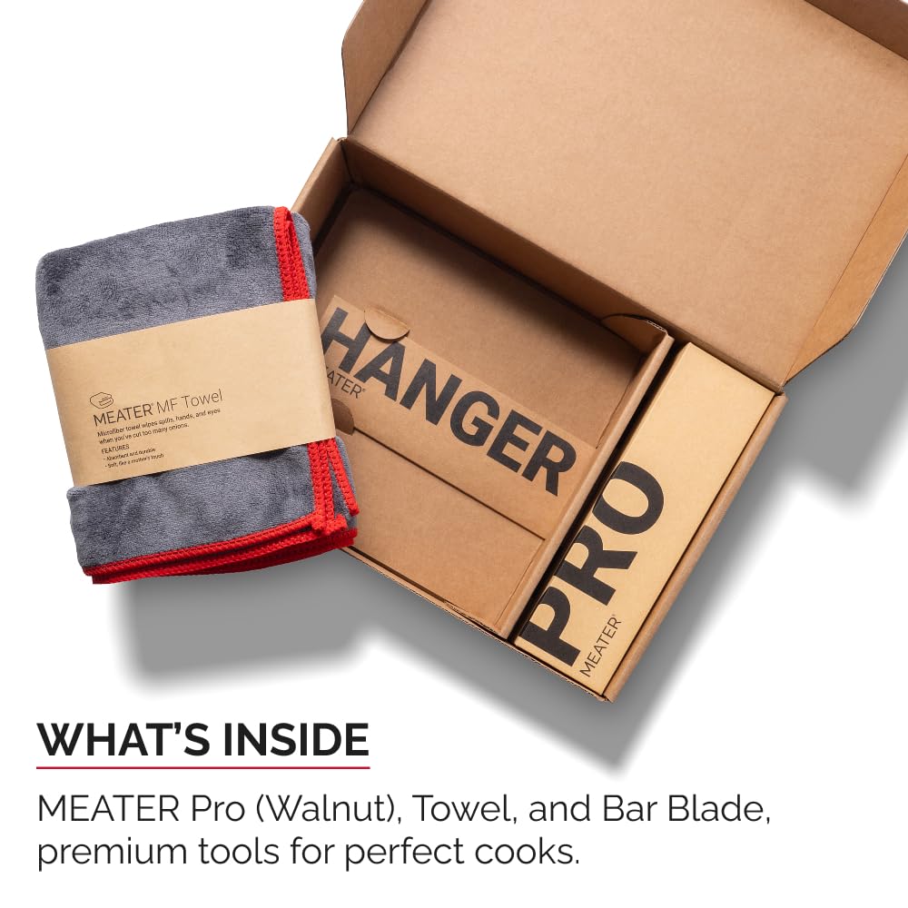 MEATER Pro Bundle: Smart Wireless Meat Thermometer with Built-in WiFi | Kitchen Towel & Bar Blade Opener | Long Range for Grilling, Smoking, Roasting & BBQ | Limited Edition Brown Sugar Color