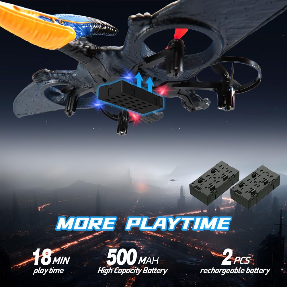 jaming Pterodactyl Drone Dragon Toys Rc Airplanes for Kids and Adults Easy to Flying Dinosaur Toys Remote Controlled Aircraft for Beginners Hobby RC Plane Toys Birthday Gifts for Boys 8-12