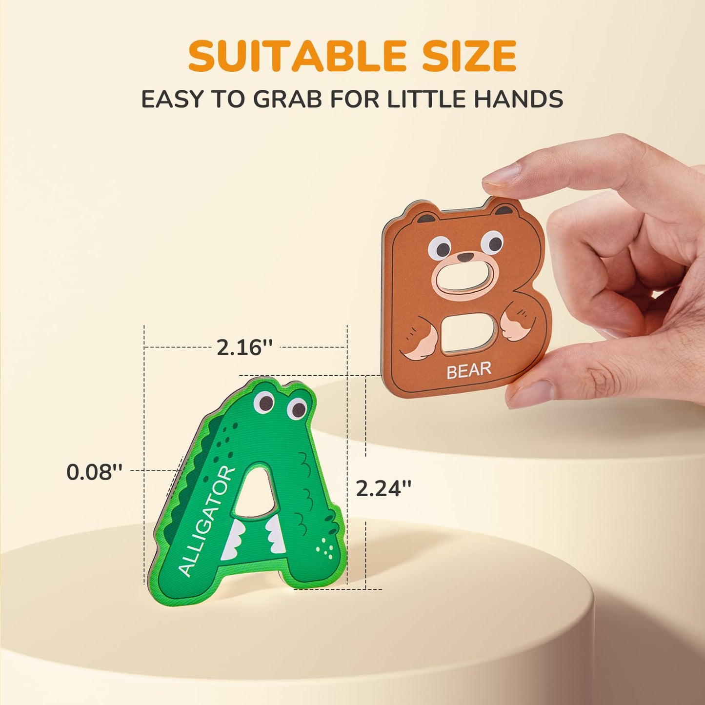 JoyCat Magnetic Letters, Alphabet ABC Fridge Magnets for Toddlers & Kids, Cute Educational Animal Toys, 26 Uppercase Refrigerator Magnets, Great Spelling Learning Gift for Preschool 2 3 4 5 Years Old
